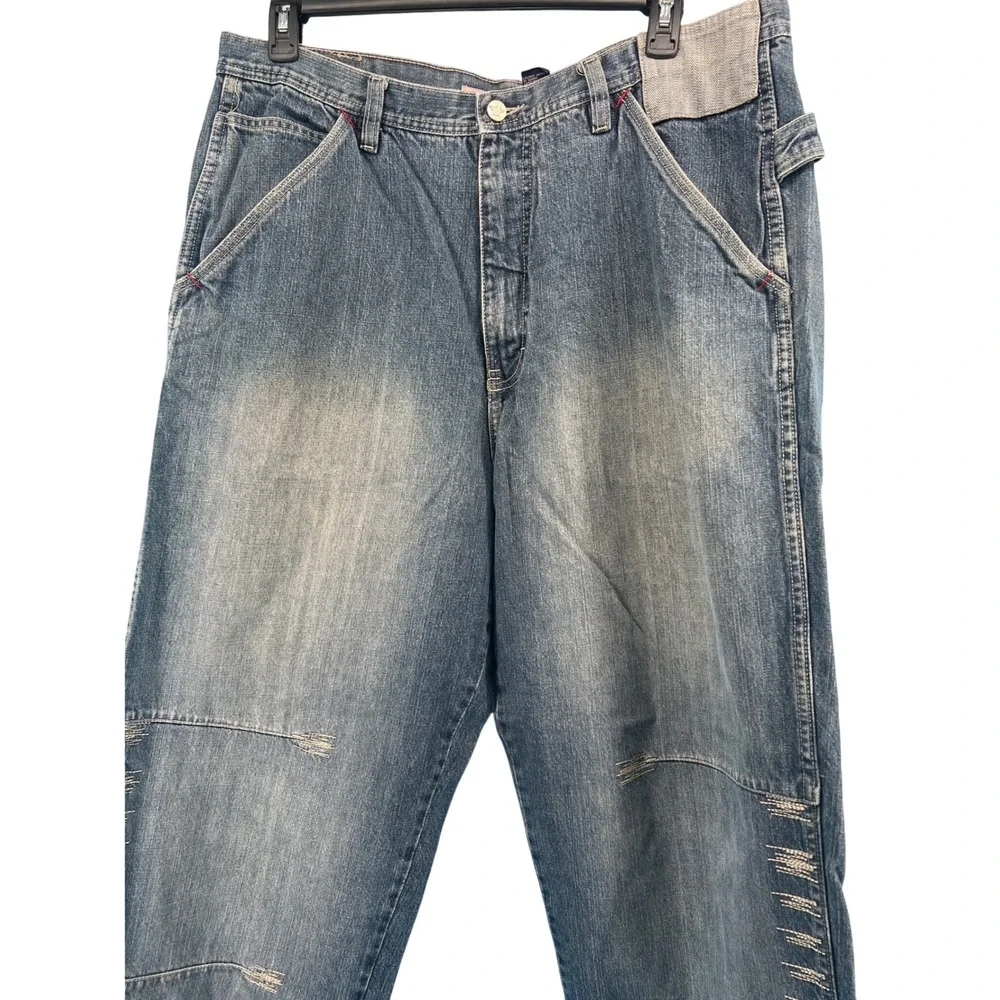 Pure Playaz Carpenter Jeans Mens 38x31 Blue Double‎ Knee Baggy Y2K Streetwear